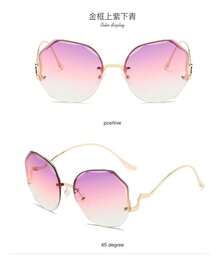 Women's Sunglasses UV Protection Sunshade Glasses For Big Faces Slimming Effect UV400 - Khung vàng, màu tím ở trên, màu hồng ở dưới. - Xem 7