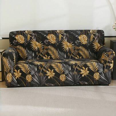 1pc Printed Elastic Sofa Cover, Suitable For All Seasons, Suitable For Protecting Living Room Sofas And Home Decoration