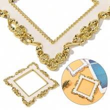 1/4pcs Vintage Gold Elegant Home Wall Decor Living Room Bedroom Kitchen Switch Decoration Switch Sticker Wall Sticker Creative Switch Socket Cover 3043 Single Gang 8.6*8.6cm - Switch Sticker - View 7