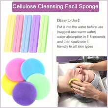 24 piezas de esponjas comprimidas de fibra natural, esponjas exfoliantes rosas sin fragancia diseñadas para piel sensible. Suaves y absorbentes, aptas para uso húmedo, excelentes para limpieza facial, exfoliación, eliminación de maquillaje y cuidado de spa. - Multicolor - Ver 4