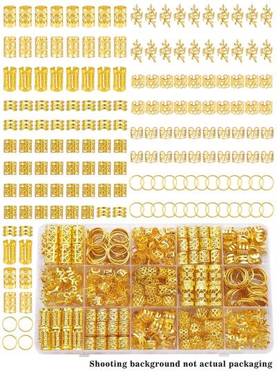 170pcs Hollow Out Hair Scrunchies Set - Delicate Hollow Metal Hair Clips, Adjustable Bohemian Style Hair Accessories Suitable For Women's Braids And Plaits, Suitable For Parties