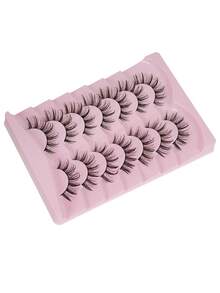 7 Pairs Faux Mink Lashes , Cat Eye Style, Natural Look Eyelashes, Reusable, Comfortable, Beginner-Friendly, Lashes, Eyelashes, Fake Lashes - Black - View 3