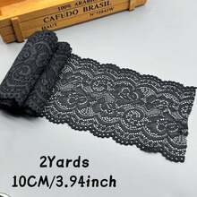 5 Yards Wide Elastic Floral Lace Trim 10cm, Suitable For Clothing Sewing, Lingerie, DIY Handmade Decoration Elastic Lace Band - B - View 16