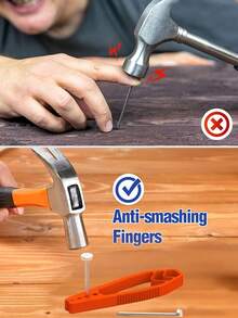 1pc Nail Repair Tool, Nail Hammer, Non-Slip Connecting Pliers, Portable Nail Repair Tool, Suitable For Basic Repair, Woodworking And Home Construction. - Multicolor - View 3