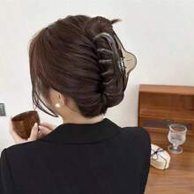 Grampo de Cabelo Grande com Estampa de Leopardo para Mulheres, Grampo de Mandíbula de Fixação Forte e Antiderrapante para Cabelos Grossos e Cacheados, Acessórios de Cabelo Acrílicos Estilosos para Uso Diário e Looks de Festa e Verão, Grampos de Cabelo, Festival, Aniversário - Multicolorido - Visão 4
