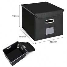 CADONO - Caja organizadora de archivos con tapa organizador plegable con diapositiva de plástico caja de archivos colgante para almacenamiento de documentos de oficina - morado claro - Ver 3