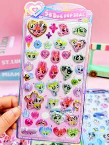 THE POWERPUFF GIRLS Hình dán trang trí hoạt hình dễ thương dập nổi hình pha lê, hình dán lấp lánh dùng làm quà tặng ngày lễ, hình dán trang trí máy tính, hình dán trang trí bàn làm việc, hình dán trang trí văn phòng, cuộn hình dán trang trí đa chức năng dễ thương, hình dán bóp, hình dán bóp hình kẹo, hình dán tự dính (Có thể có sự khác biệt về màu sắc giữa các mẫu và sản phẩm sẽ được giao ngẫu nhiên) - Nhiều màu - Xem 11