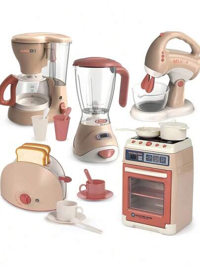 Bộ đồ chơi pha cà phê điện mô phỏng cho trẻ em, đồ chơi giáo dục tương tác giữa cha mẹ và con cái trong nhà và ngoài trời, đồ chơi nhập vai, phù hợp cho bé trai và bé gái từ 3-12 tuổi, quà tặng sáng tạo (cần 3 pin AA)