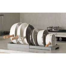 1 chiếc kệ đựng đồ nhà bếp có thể mở rộng, dùng để đựng nắp nồi, dụng cụ nhà bếp, nồi chảo, có thể đặt trên mặt bàn hoặc trong ngăn kéo, tiết kiệm không gian và đa chức năng. - Nhiều màu - Xem 11