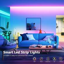 Intelligent Music-Syncing Flexible LED Light Strip, 44 Keys + App Dual-Control Self-Adhesive Design, TV Backlight Background Wall Decoration, RGB Intelligent Light Strip, Suitable For Decoration In Bedrooms, Living Rooms And Parties. - ánh sáng đa sắc - Xem 9