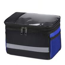 Bolsa grande para manillar de bicicleta, bolsa frontal multiusos universal para equipamiento de ciclismo con soporte para teléfono con pantalla táctil - Multicolor - Ver 6