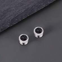 Bông tai từ tính đính đá pha lê lấp lánh toàn bộ, kiểu dáng đôi cá nhân hóa, hình tròn đính đá, thiết kế nam châm, kiểu dáng đơn giản, không cần xỏ lỗ tai, phụ kiện cá nhân hóa unisex, món quà hoàn hảo. - Nhiều màu - Xem 3