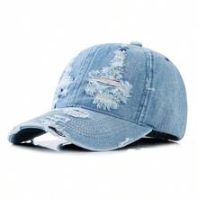 Mũ lưỡi trai mùa xuân/hè, mũ lưỡi trai bằng vải denim thoáng khí, mũ snapback cá nhân hóa, mũ chống nắng cổ điển dành cho nam và nữ. - Nhiều màu - Xem 10