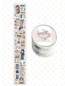 Y2K Style Cute Girl Sticker Roll | Suitable For Scrapbooking, DIY Crafts, Planner Decoration (25cm Continuous Roll, Total Length 210cm) - Multicolor - View 13