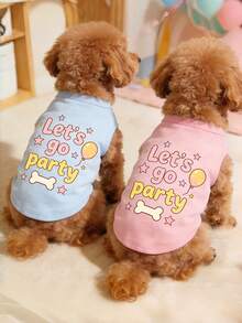 1 chiếc quần áo cho chó cưng, áo vest co giãn mùa xuân/hè cho chó Poodle/Teddy, in hình hoạt hình dễ thương, áo vest co giãn nhẹ cho chó/mèo cưng mùa hè, quần áo in hình thoáng khí. - Hồng - Xem 2