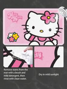 SANRIO 1 件装 Hello Kitty 可爱印花防滑浴室地垫 - 粉色猫咪图案 | 客厅地毯、厨房地垫、现代家居装饰、走廊地毯、玄关地垫、地板垫、室内入口地毯、门垫、厨房装饰地毯、客厅地毯、浴室地垫 - 浴室必备 - C - 查看 5