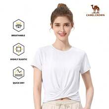 CAMEL CROWN Women's Outdoor Sports T-Shirt, Quick-Dry Breathable Running & Fitness Wear - Endless White - View 10