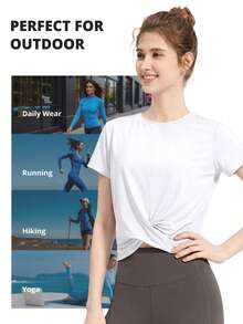 CAMEL CROWN Women's Outdoor Sports T-Shirt, Quick-Dry Breathable Running & Fitness Wear - Endless White - View 7