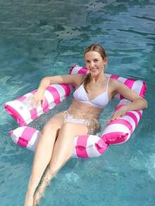 Double Inflatable Adult Water Hammock Lounge Chair - Durable PVC Material, Foldable Striped Inflatable Pool Float Pad, Suitable For Pool Parties And Summer Gifts - Upgraded Version - View 11