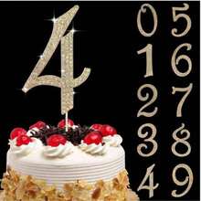 Large Gold Rhinestone Number Cake Topper (1pc) - 0-9 Bling Design For Birthday Parties, Weddings & Anniversaries - Multicolor - View 16