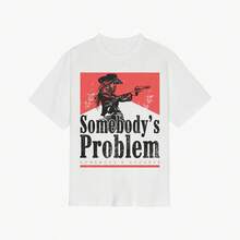 Vintage Somebody's Problem Cowgirl Rodeo T-Shirt – Retro Y2K Bootleg Graphic Tee | Heavy Cotton Oversized Women Top With Round Neck & Short Sleeve | Vintage Cotton Tee For Cowgirl Fans & Rodeo Lovers - A11 - 查看 1