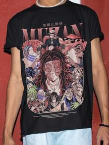 Unisex T-Shirt Made Of Pure Cotton, Anime Vintage Special T-Shirt Unisex Anime Manga Shirt Anime Shirt Anime Lovers Shirt Graphic Anime Tee, Manga Shirt, Japanese Anime T-Shirts, Summer Shirt, Blouse, Basic Tops, Tops, T-Shirts Shirt, Soft Cotton, Casual Daily Wear, Work Style, Durable & Comfortable, Cool Design, Great For Playtime - 黑色 - 查看 1