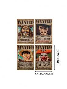 Netflix 1Set One Piece Officially Licensed Fridge Magnet Set Featuring Wanted Poster And Logo Themed Designs Retro Style Magnetic Stickers For Refrigerator Whiteboard And Home Decoration Ideal Gifts For Anime Fans And Collectors - A - View 4