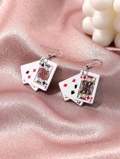 Playing Card Drop Earrings