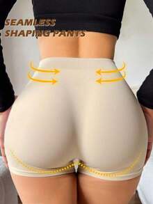 Women's Seamless Waist-Cinching And Butt-Lifting Shapewear Shorts, Body-Shaping Bottoms, 1-Piece Women's Shapewear Shorts, Seamless Shaping Pants - Quả mơ - Xem 3