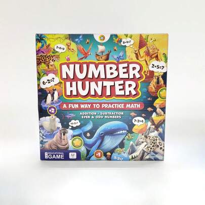数字猎人数学棋盘游戏——加减法游戏——趣味教育STEM游戏，适合家庭教育和家庭游戏之夜