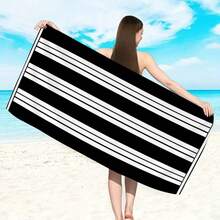 New Arrival Striped Series, Soft Absorbent Unisex Extra Large Beach Towel - Quick Dry Lightweight & Sand-Free, Polyester Beach/Pool/Gym Towel, Convenient Quick-Dry Towel For Beach, Travel, Camping - 11 - View 3
