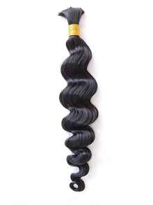 Y WIGS Tóc giả bện kiểu Boho, tóc thật gợn sóng nhẹ, 100% tóc nguyên chất chưa qua xử lý, không có mối nối, tóc xoăn tự nhiên, 100g, dài 14-22 inch, màu tự nhiên, nhẹ, kiểu Bora Bora Boho cho mùa hè, Giáng sinh, Cosplay, đám cưới, lễ hội âm nhạc. - Natural Black - Xem 6