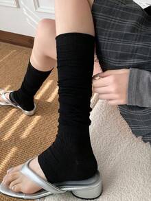1双芭蕾舞风格蕾丝边踝部腿套，夏季薄款女士腿套，白色、黑色和灰色长筒腿套 - 彩色 - 查看 3
