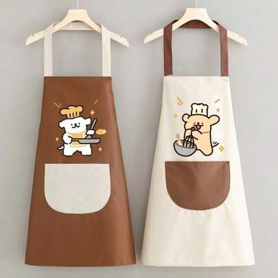 Applicable To Kitchens, This Cute Cartoon-Themed Apron Is Perfect For Home Use. It Features A Waterproof And Oil-Resistant Design, And Can Be Customized With A Logo.