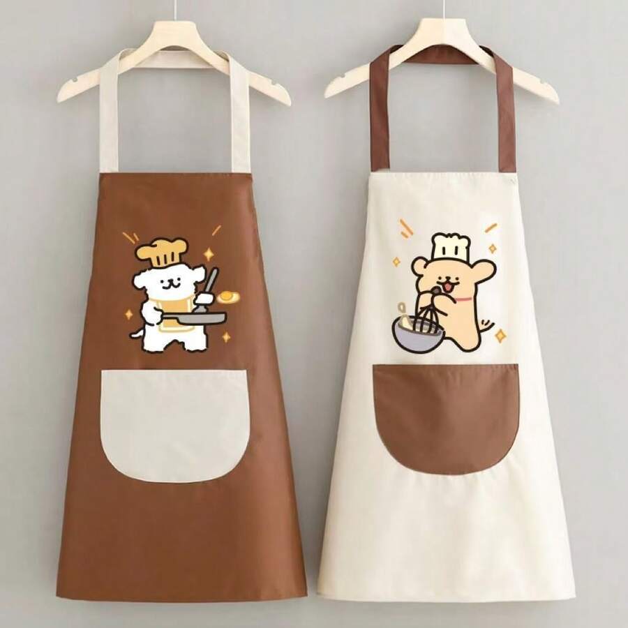 Applicable To Kitchens, This Cute Cartoon-Themed Apron Is Perfect For Home Use. It Features A Waterproof And Oil-Resistant Design, And Can Be Customized With A Logo. - Multicolor - View 1