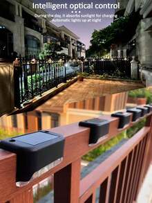 12pcs Solar Powered Ground Lights, Deck Lights, Stair Lights, White/Warm Light Options, No Charging Required, Auto On/Off, Suitable For Garden, Yard, Garage, Fence Decoration - Solar Lights - View 9