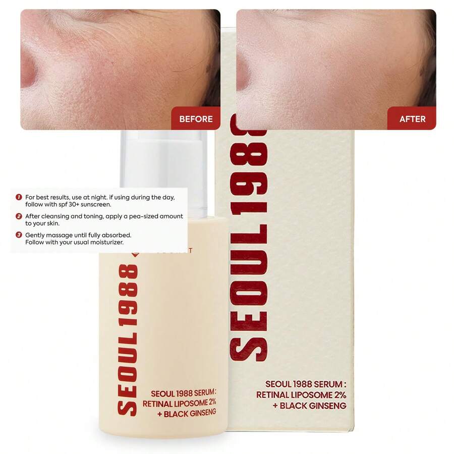 2% 视黄醇脂质体 + 黑参提取物，30毫升/1.01液盎司 | 58% 黑参提取物 | 视黄醇精华液，蕴含裂叶木樨、维生素C和3种胜肽，有效对抗皱纹 | 韩国护肤