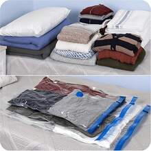 5pcs Thickened Leak-Proof Vacuum Storage Bags/Sealing Bags + Manual Air Pump, Double Zipper Seal And Triple-Layer Sealing Turbine Valve, Suitable For Luggage Packing/Backpack Storage/Dust-Proof/Moving/Camping/And Daily Home Use - View 12