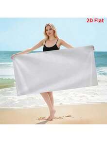 1pc Sardines Beach Towel, Towel, 370g Microfiber, Suitable For Beach, Vacation, And Swimming. Machine Washable. The Ideal Gift For Men And Women. Suitable For Seaside, Poolside, And Travel. Available In 3 Sizes (70*140cm, 80*160cm, 90*180cm). - 白色 - 查看 2