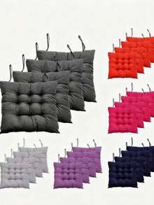 4pcs Premium Outdoor Indoor Chair Cushions - Suitable For Garden, Balcony And Kitchen - White - View 3