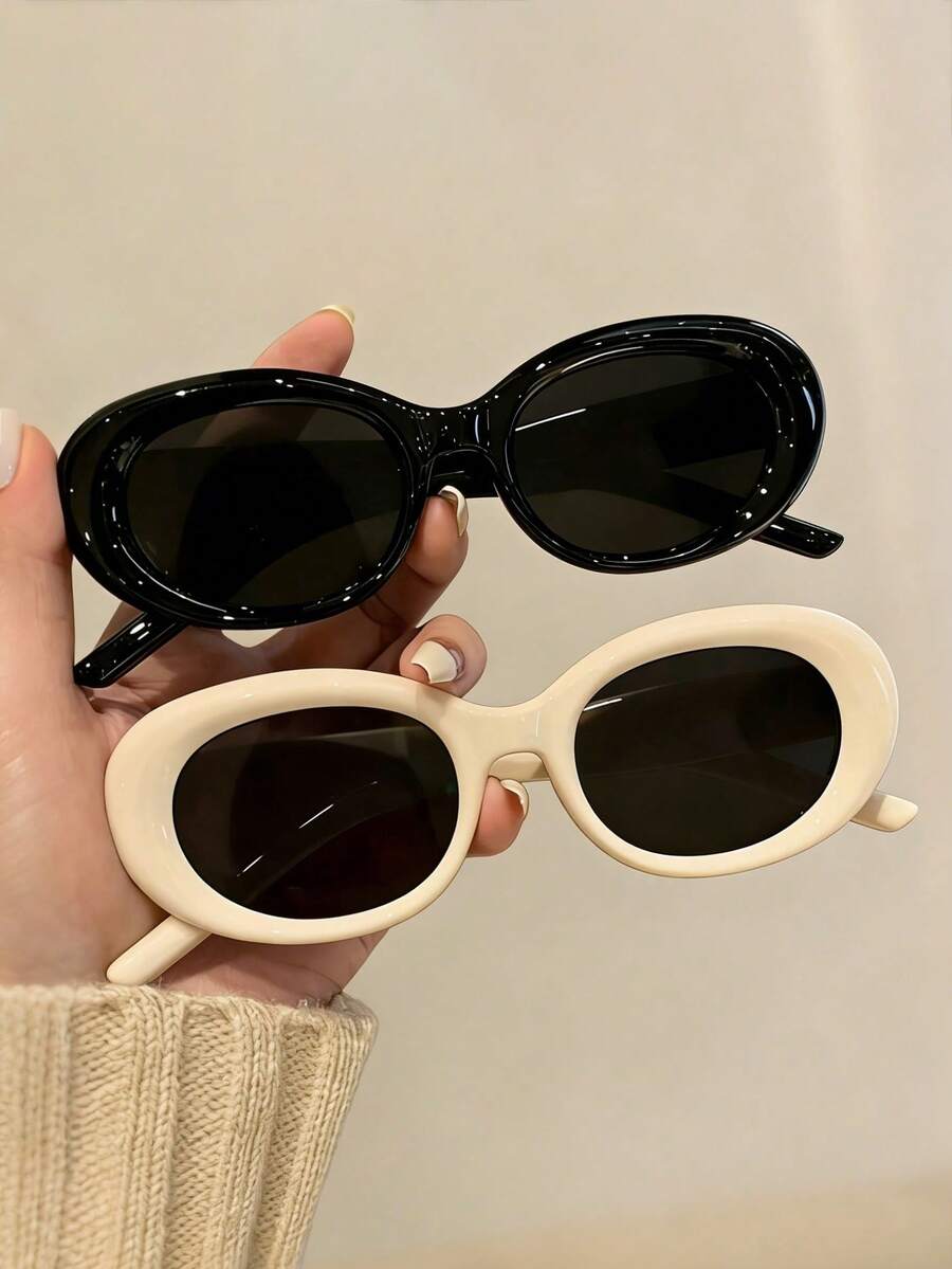 2 chiếc kính thời trang dáng oval cổ điển unisex phong cách punk chống chói thích hợp cho tiệc tùng, bãi biển, câu lạc bộ đêm. - Nhiều màu - Xem 1
