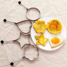 5pcs Stainless Steel Egg Rings - Pancake Mold For Fried Eggs And Egg Rolls - Kitchen Gadget - 煎蛋模具 - 查看 8