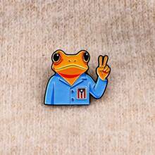 Puerto Rican Frog Badge Pin, Cartoon Soft Enamel Lapel Pin, Unisex Backpack Brooch, Briefcase Badge, Jewelry Accessory, Gift - Black - View 7