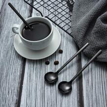 Black Coffee Spoons, Dessert Spoons, Teaspoons, Appetizer Spoons - Set Of 10, 5.24 Inches - 查看 4