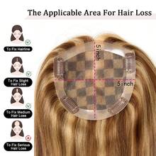 CEXXY Best Virgin Human Hair With Wefted Topper With 5x5 Inch HD Lace Base Topper Natural Black Hair Clips In Hair Extensions Hairpieces For Woman - S4/27 - Xem 11