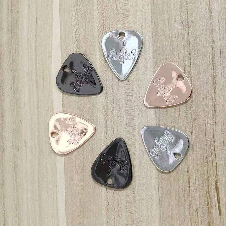 Polished Zinc Alloy Guitar Picks, Metal Picks, Electric Guitar And Bass Picks, Stainless Steel Decorative Picks - Polished Silver - View 1
