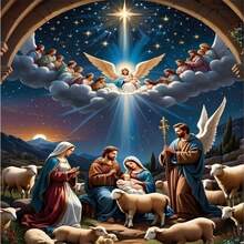 1 Set de Pintura de Diamantes 5D de 30-40 pulgadas sin marco, decoración del espacio de Jesús, regalo sorpresa - Multicolor - Ver 10