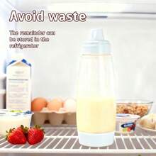 1个带打蛋器的煎饼面糊分配瓶，面糊搅拌瓶，适用于烘焙煎饼、纸杯蛋糕、松饼、可丽饼，白色 - 彩色 - 查看 8