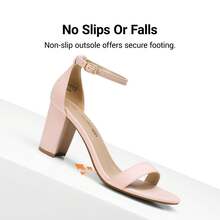 Women Chunky Block Low Heel Pump Sandals Open Toe Ankle Strap Heeled Sandals Bridesmaid Wedding Bridal Party Evening Homecoming Prom Dress Pumps Shoes - 粉色 - 查看 7