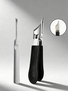 1 Set Professional Stainless Steel Angled Toenail Clipper & Nail File – Fast Cleaning Tool For Thick Nails, Curved Angled Toenail – Unisex - A - View 10